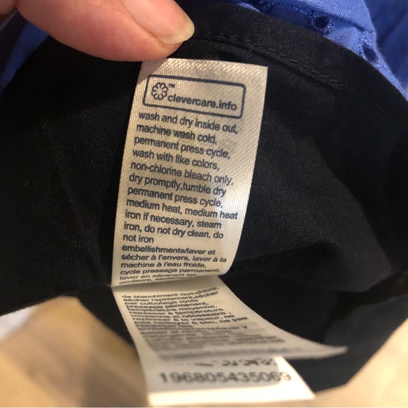 Tommy Hilfiger blue dress Size 18 in cotton with eyelet - Picture 12 of 12